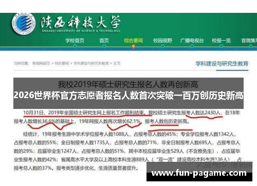 2026世界杯官方志愿者报名人数首次突破一百万创历史新高 2026世界杯官方志愿者报名人数首次突破一百万创历史新高